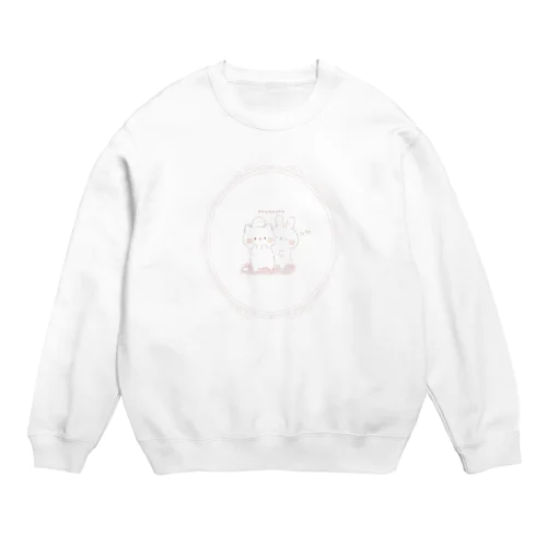 ぽわねこぽわうさなかよしこよし Crew Neck Sweatshirt