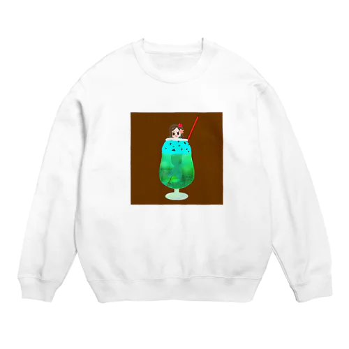 チョコミントクリームソーダ Crew Neck Sweatshirt