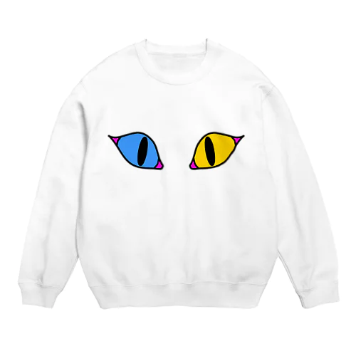 ねこおめめ Crew Neck Sweatshirt