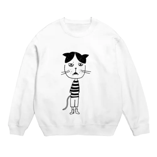 あした晴れろねこ Crew Neck Sweatshirt