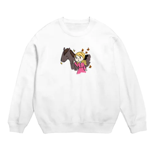 趣味は乗馬ですの Crew Neck Sweatshirt