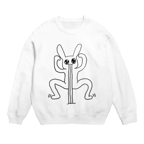 前歯で浮くウサギ Crew Neck Sweatshirt