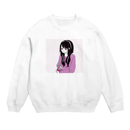 美味しいもの食べるちゃん。 Crew Neck Sweatshirt