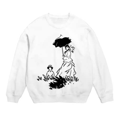 クロード・モネ「日傘をさす女」 Crew Neck Sweatshirt