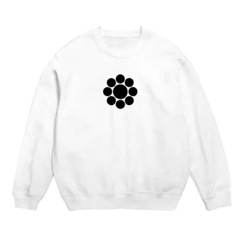 石田三成 九曜紋（黒） Crew Neck Sweatshirt