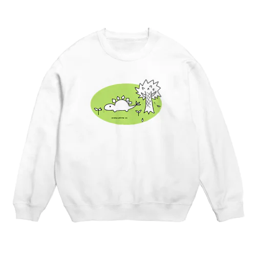 恐竜のお食事(楕円形Ｖｅｒ．) Crew Neck Sweatshirt