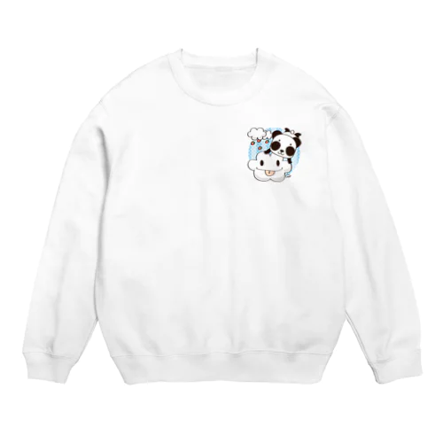 ワンポイント ズレちゃんとくもちゃん Crew Neck Sweatshirt