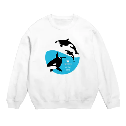 海の王者シャチ Crew Neck Sweatshirt