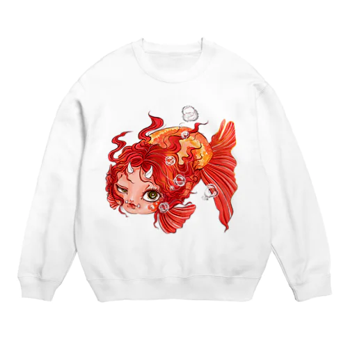 金魚の人魚さん Crew Neck Sweatshirt