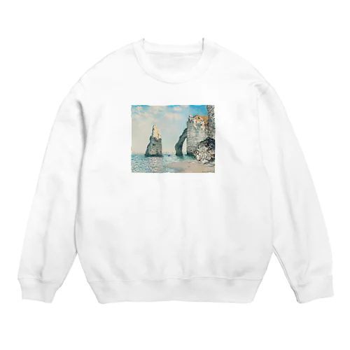 名画シリーズ　クロード・モネのエトルタの断崖　ビンテージ風アイテム Crew Neck Sweatshirt