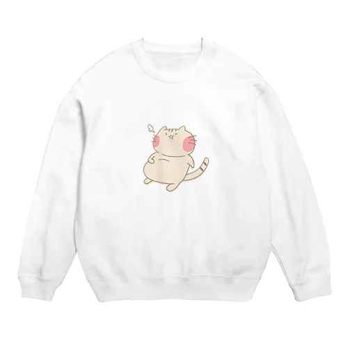 おもちねこ Crew Neck Sweatshirt