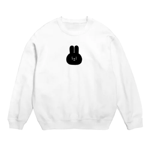 量産うさぎ まゆげ ver.BLACK Crew Neck Sweatshirt