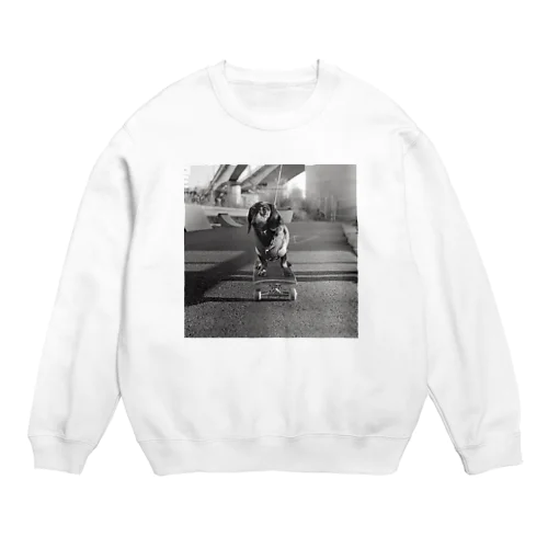 Skating Dog Crew Neck Sweatshirt