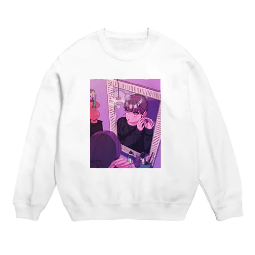 お気に入りのピアスつけて Crew Neck Sweatshirt