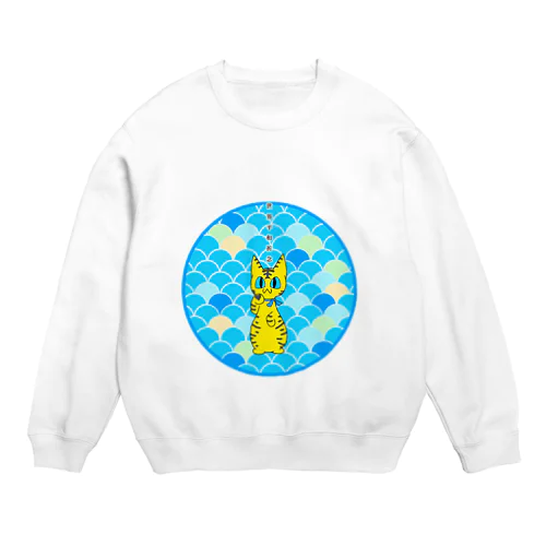 世界平和祈念招き猫(とら、丸に青海波) Crew Neck Sweatshirt