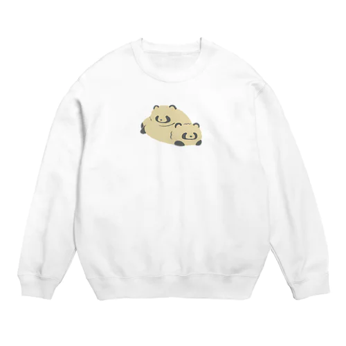 重なるたぬき Crew Neck Sweatshirt