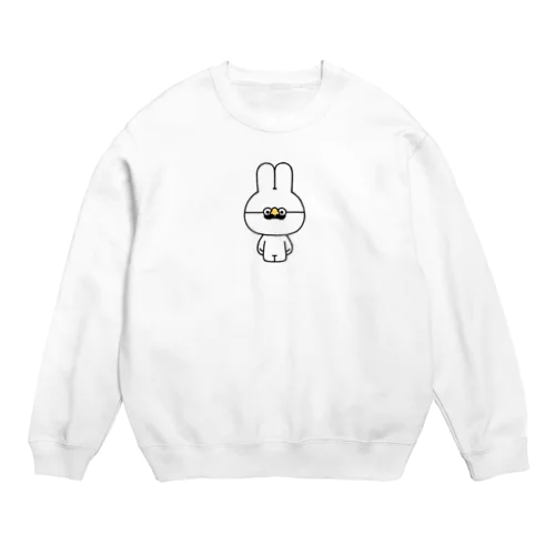 量産うさぎ 鼻眼鏡 Crew Neck Sweatshirt