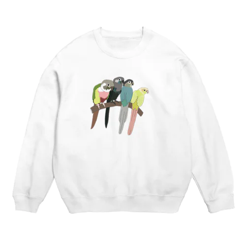 寄り添う　ウロコインコ　 Crew Neck Sweatshirt