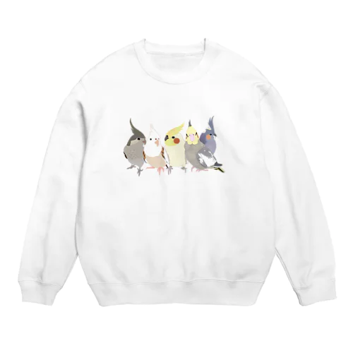 寄り添う　オカメインコ　 Crew Neck Sweatshirt