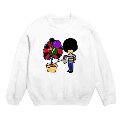 謎の巨大花 Crew Neck Sweatshirt