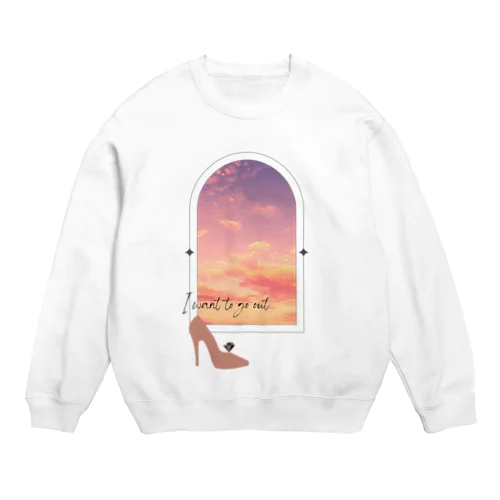 ＜空＞出かけたいっ～I want to go out Crew Neck Sweatshirt