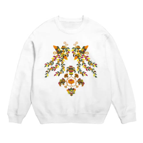 【正倉院】花喰鳥文様 Crew Neck Sweatshirt