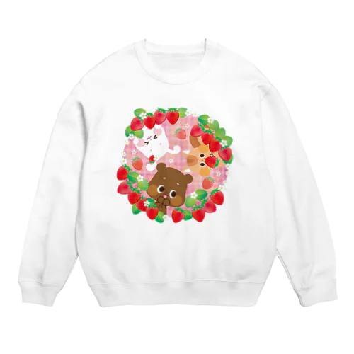 イチゴがいっぱい Crew Neck Sweatshirt