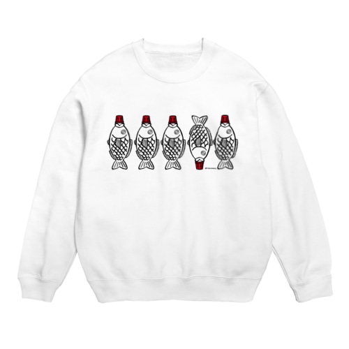魚タレビン五匹 Crew Neck Sweatshirt