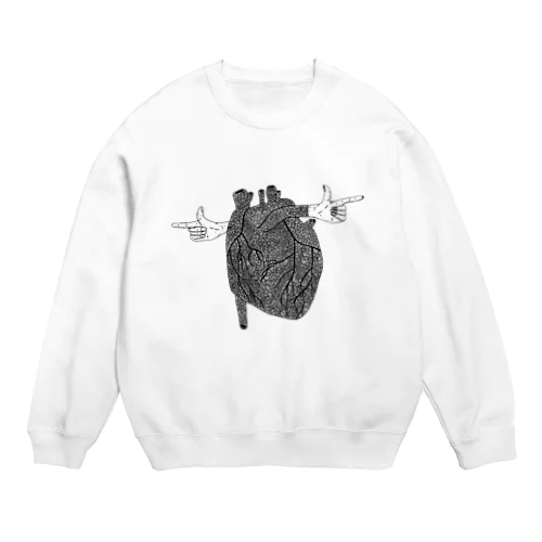 心臓　アート Crew Neck Sweatshirt