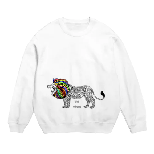 カラフルペイズリー柄ライオン Crew Neck Sweatshirt