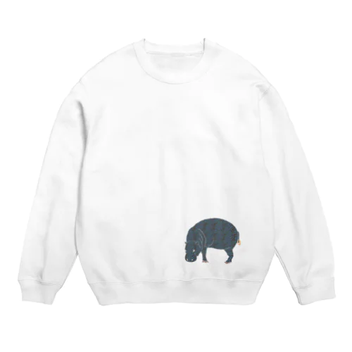 算木崩し(青) × コビトカバ Crew Neck Sweatshirt