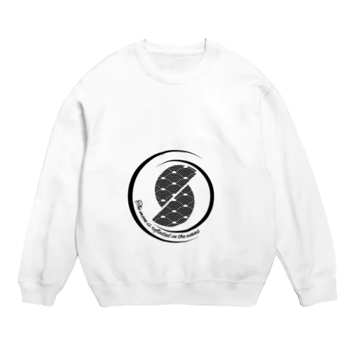 The moon is reflected in the waves Crew Neck Sweatshirt