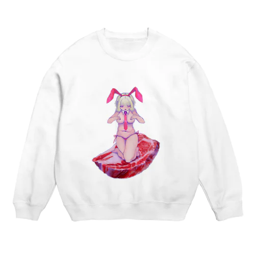 肉乗りおにくちゃん Crew Neck Sweatshirt