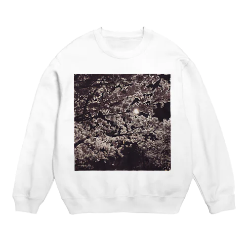 夜の散歩 今だけの夜桜 Crew Neck Sweatshirt