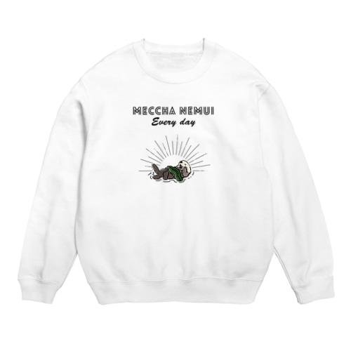 MECCHA NEMUI らっこ Crew Neck Sweatshirt