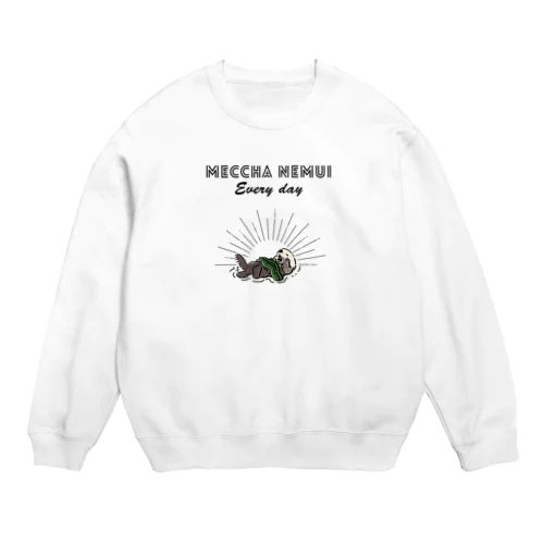 MECCHA NEMUI らっこ Crew Neck Sweatshirt