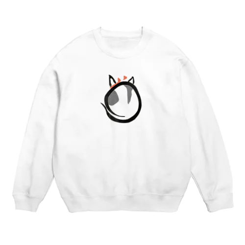 浮世絵　後ろ向きにゃんこ Crew Neck Sweatshirt