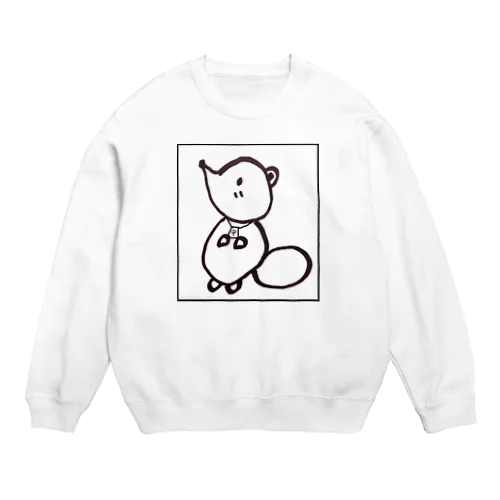 白狸のポンくん(枠入り) Crew Neck Sweatshirt