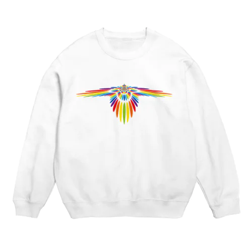 翼のような飛行機のような鳥のようなカラフルなオブジェクト Crew Neck Sweatshirt