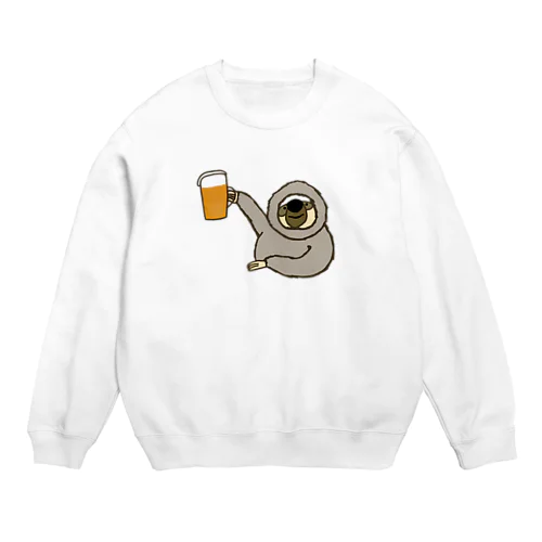 なまけものビール Crew Neck Sweatshirt