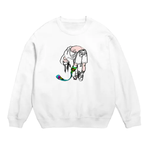 前屈するCちゃん Crew Neck Sweatshirt