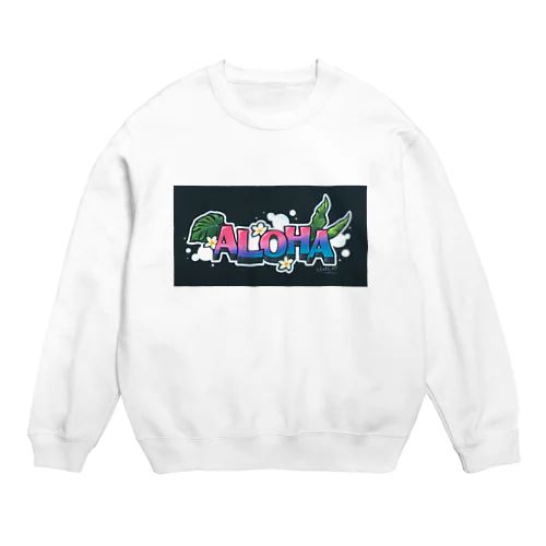 アロハ文字チョークアート Crew Neck Sweatshirt