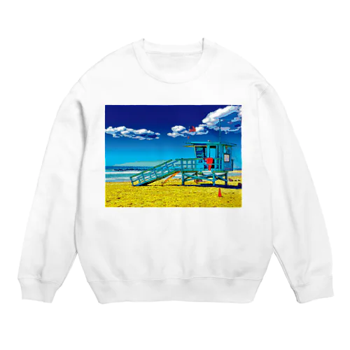 アメリカ ベニスビーチのライフガードステーション Crew Neck Sweatshirt