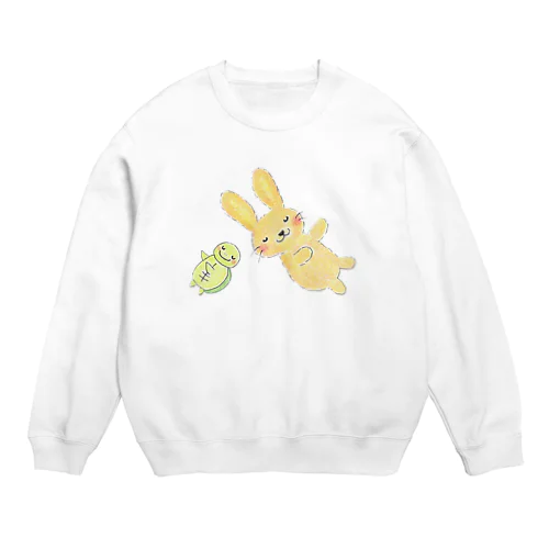 比べることに疲れたうさぎとかめ Crew Neck Sweatshirt