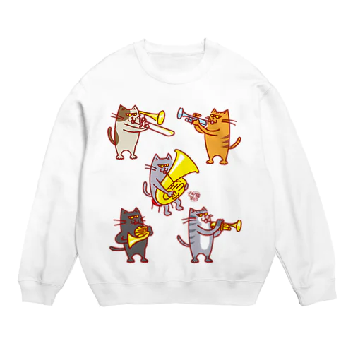 どや猫楽団・金管五重奏 Crew Neck Sweatshirt