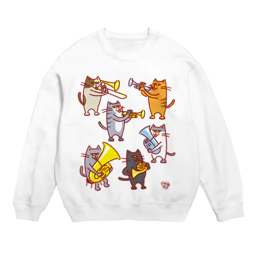 どや猫楽団・金管六重奏 Crew Neck Sweatshirt