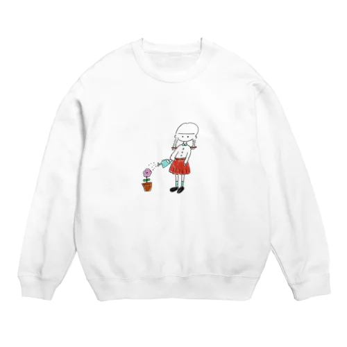 みずやりおさげちゃん Crew Neck Sweatshirt