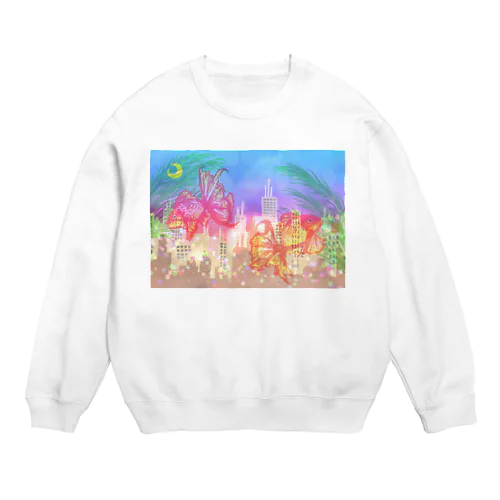 都会を泳ぐ金魚 Crew Neck Sweatshirt