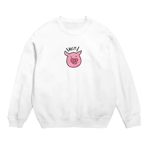 ゆるゆるブタちゃん Crew Neck Sweatshirt