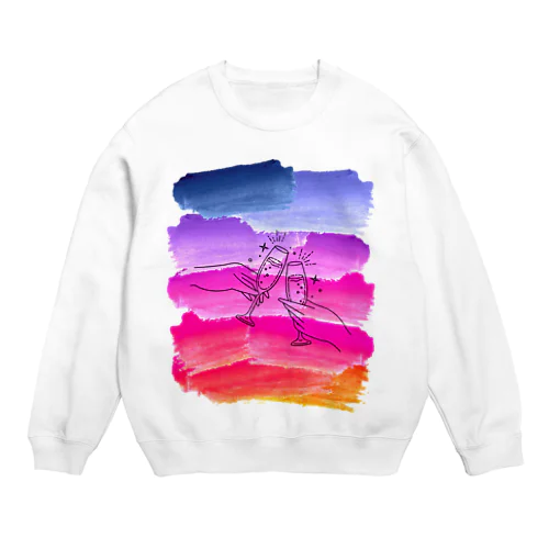 グラデ カンパイ サマー Crew Neck Sweatshirt